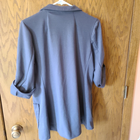 Energie Women's L Gray Jacket with 3/4 Roll-Up Sleeves - Picture 11 of 11